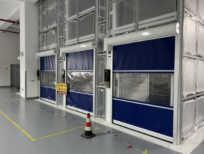 Zacynkowana stalowa szybkie drzwi przemysłowe PVC 2m/s 900N / 800N odporność na roztrzask