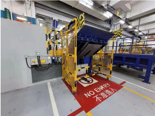 Hydrauliczne ładowanie pionowy poziomnik doku dla platform kolejowych do przechowywania na zimno