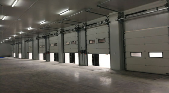 Wylotowe automatyczne drzwi garażowe sekcjonalne 0.2m/s Prędkość pracy podwójne okno