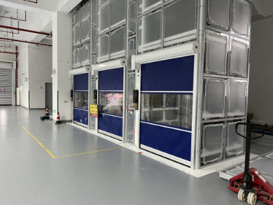 Zacynkowana stalowa szybkie drzwi przemysłowe PVC 2m/s 900N / 800N odporność na roztrzask